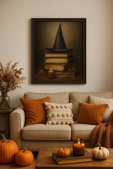Witches and books printable wall art | halloween decor | halloween poster | halloween print | haunted forest Ghost