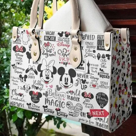 Mickey Mouse Women Leather Handbag, Disney Mickey Mouse Handbag, Mickey Leather