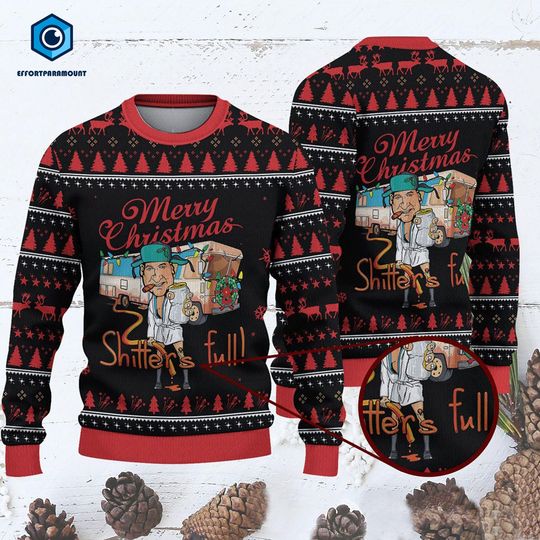 Merry Christmas Shitters Full Ugly Christmas Sweater, Funny Ugly Sweater Gift For Christmas, Ugly Sweater, Ugly Christmas Sweater