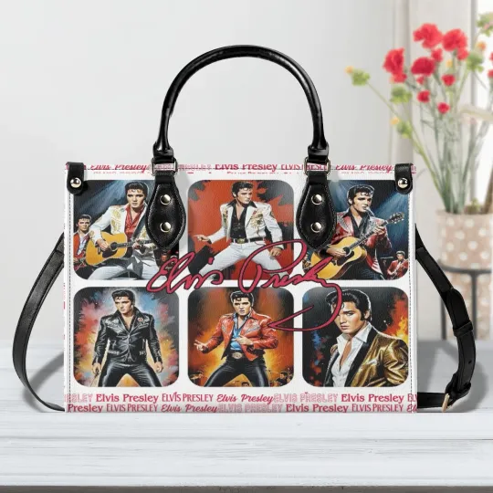 Elvis Presley Handbag, Rock and Roll Leather Bag, Vintage Music Star bag