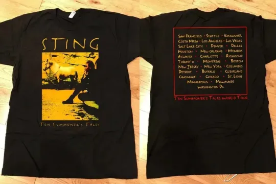 Discover 1993 Sting Concert Shirt – Ten Summoner’s Tales World Tour Heavy Cotton Men’s