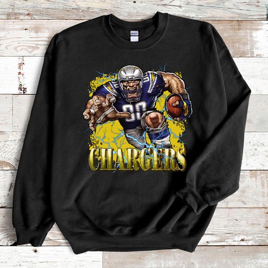 Discover Chargers Football Sweatshirt Game Day  Fan Gift Lets Go Chargers