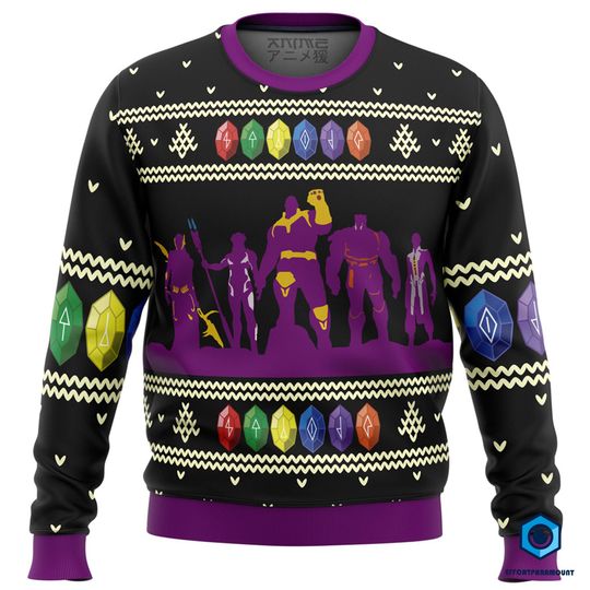 Discover Thanos Infinity War Avengers Endgame Ugly Christmas Sweater, Thanos Ugly Sweater, Infinity Stones Sweatshirt, Super Heroes Sweater