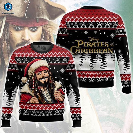 Discover Jack Sparrow Disneyland Pirates Of The Caribbean Ugly Christmas Sweater, Jack Sparrow Sweater, Disneyland Pirates Sweater, Christmas Party