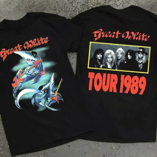 Discover Vintage 1989 Great White Band Tour Shirt
