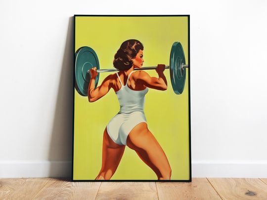 Discover Retro Gym Girl Wall Art - Fitness Poster for Home Gym and Workout Room