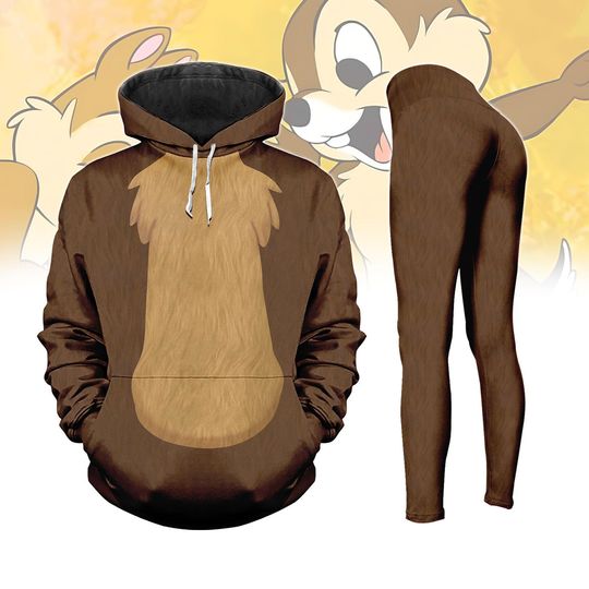 Halloween Chip n Dale Costume Hoodie, Women Leggings, Chip Rescue Rangers Cosplay Costume, Chip And Dale Character Shirt, Disney Shirt