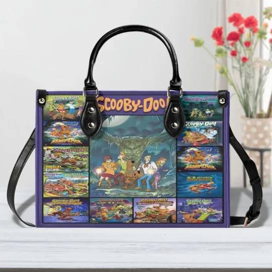 Scooby Doo Leather Handbag, Cartoon Shoulder Bag, Gift for Women and Fans