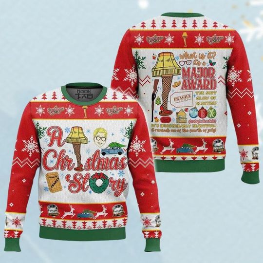 Christmas Story Quote Ugly Sweater, A Christmas Story Sweater, Leg Lamp Christmas Shirt, Oh Fudge Sweater, Christmas Movie Shirt