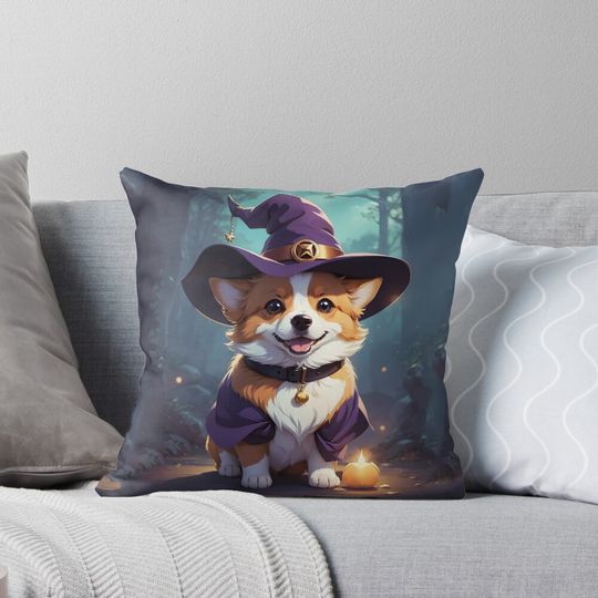 Discover Halloween Corgi Witch Puppy Pillow