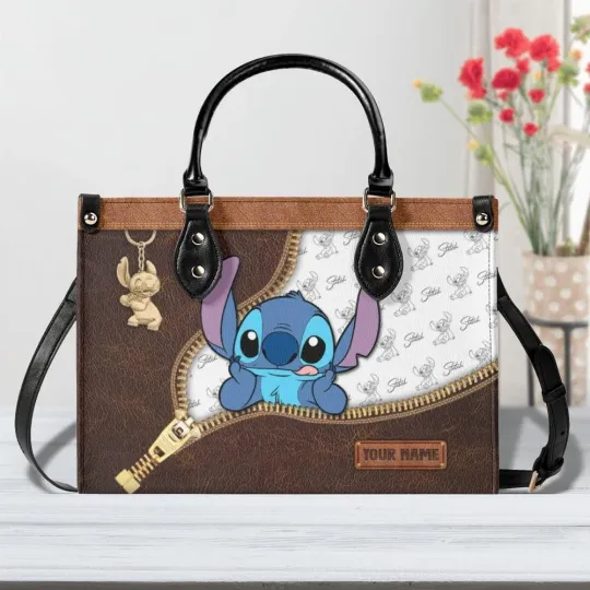 Stitch Leather Handbag, Disney Lilo and Stitch Bag, Cute Gift for Women