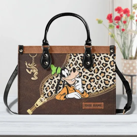 Discover Goofy Leather Handbag, Disney Leopard Bag, Gift for Women and Fans