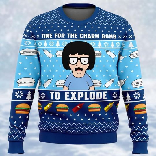 Discover Bobs Burgers Ugly Christmas Sweater, Tina Belcher Christmas Sweatshirt, Family Christmas Vacation Sweater, Cartoon Movie Tee, Xmas Gift