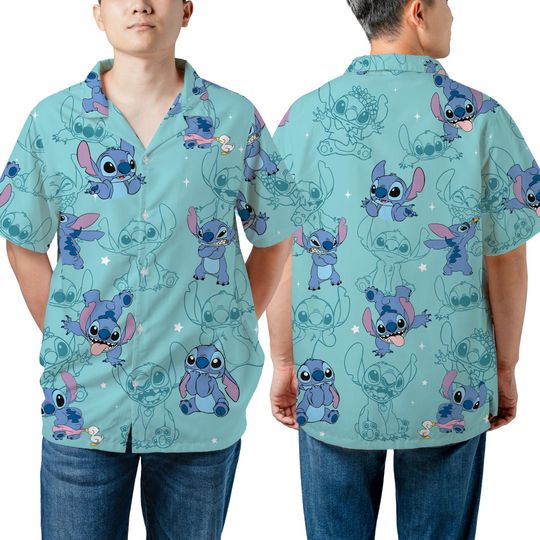 Discover Unisex Funny Disney Stitch Hawaiian Shirt, Lilo And Stitch Disney Hawaii Shirt, Disneyland Trip Family Outfits, Aloha Walt Disney World