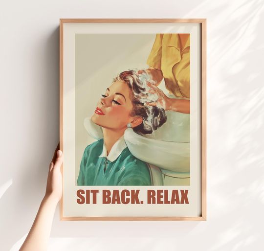 Discover Retro Hair Salon Poster, Vintage Beauty Room Decor