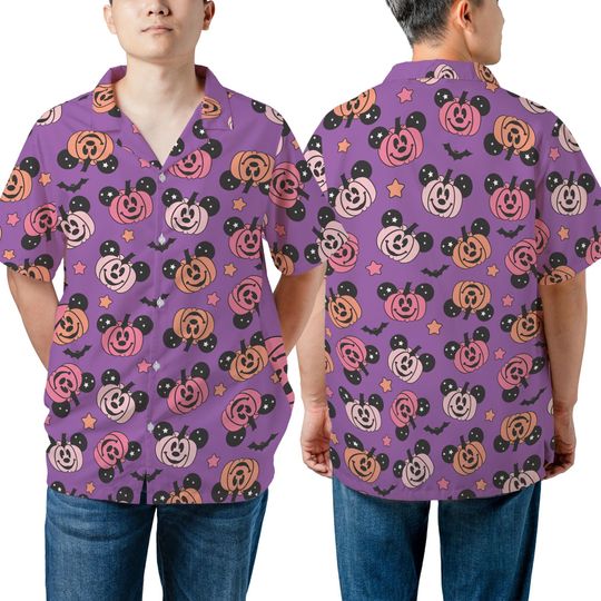 Discover Unisex Mickey Ears Halloween Pumpkins Hawaiian Shirt, Disneyland Mickey's Not So Scary Halloween Party Hawaii Shirt, Family Matching Outfits