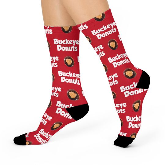 Discover Buckeye Donuts Cushioned Crew Socks - Red
