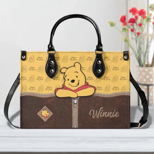 Discover Winnie the Pooh Leather Handbag, Disney Shoulder Bag, Cute Gift for Women