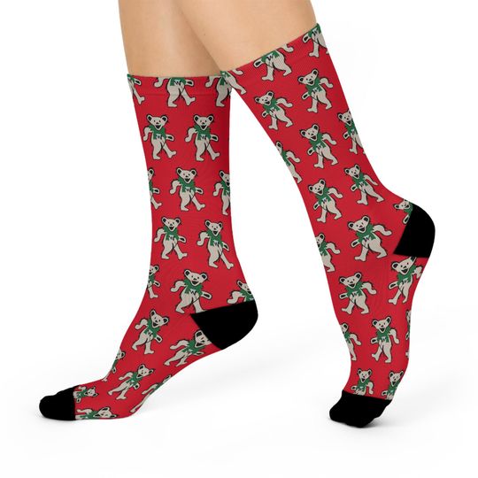 Discover Grateful Dead Dancing Bear Christmas Socks