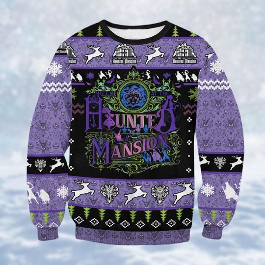 Discover Christmas Haunted Mansion Ugly Sweater, Hitchhiking Ghosts Christmas Sweater, Disney Christmas Shirt, Magic Kingdom Merch, Xmas Gift