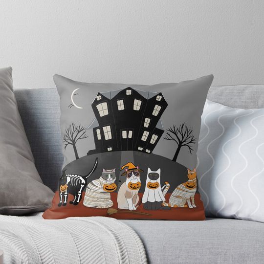 Discover The Trick or Treat Kitties Pillow