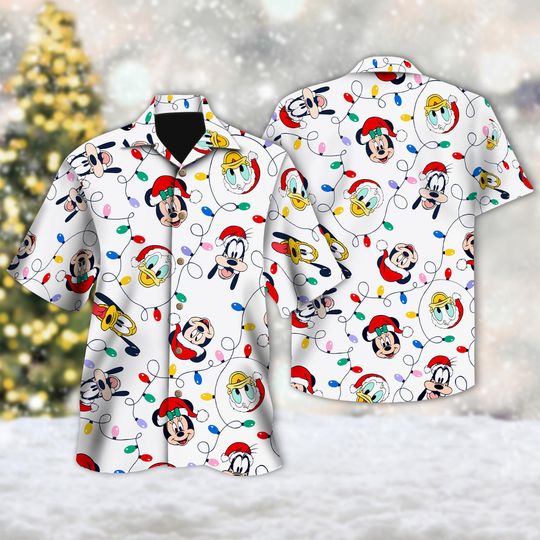 Discover Disney Mickey And Friends Christmas Hawaiian Shirt, Mickey Mouse Christmas Hawaii Shirt, Minnie Donald Goofy Pluto Button Up, Xmas Gift