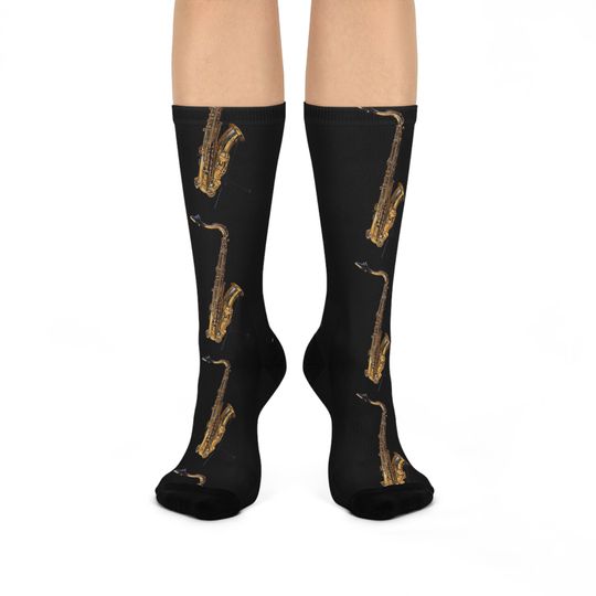 Discover Sax Man - Original Photo - Cushioned Crew Socks