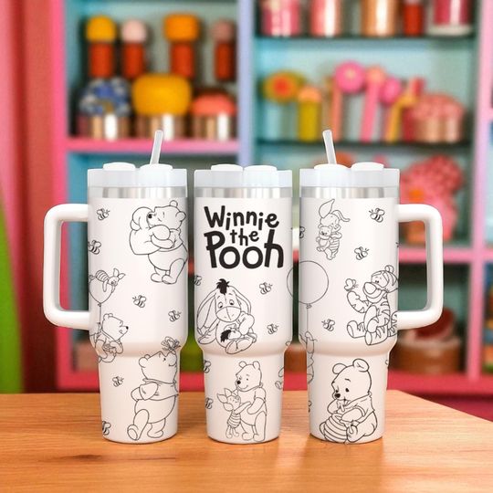 Discover Winnie the Pooh 40oz Tumbler, Baby Pooh Bear Gifts, Pooh And Friends Tumbler, Disney Pooh Bear Cup, Disney Gift