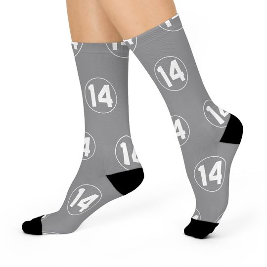 Discover Gray Pete Rose Legacy Tribute Socks - Iconic Number 14 Sports Remembrance