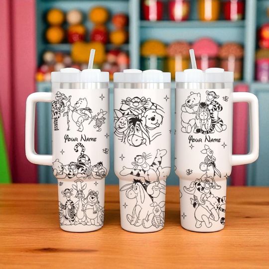 Discover Personalized Winnie the Pooh 40oz Tumbler, Baby Pooh Bear Gifts, Pooh And Friends Tumbler, Disney Pooh Bear Cup, Disney Gift