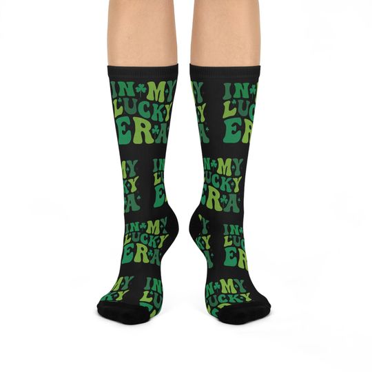 Discover St. Patrick's Day Cushioned Crew Socks | Fun Gift for Luck Enthusiasts, Comfortable Fashion, Holiday Accessories, Cozy Socks