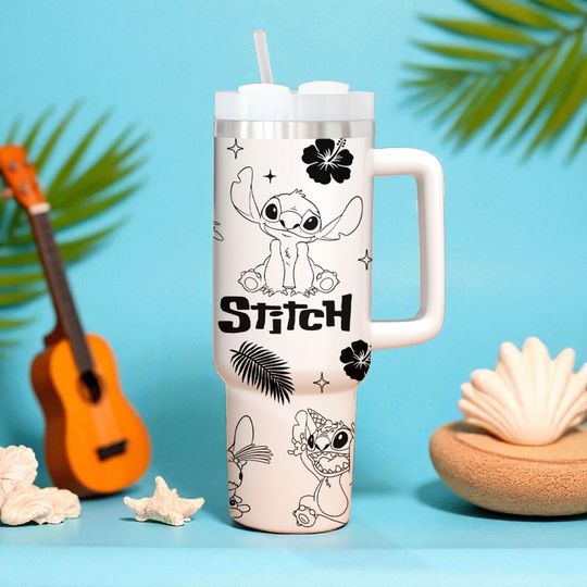 Discover Disney Stitch Tumbler 40oz, Stitch and Lilo Vacation Trip Tumbler, Perfect for Disney Fan, Gift for Girl