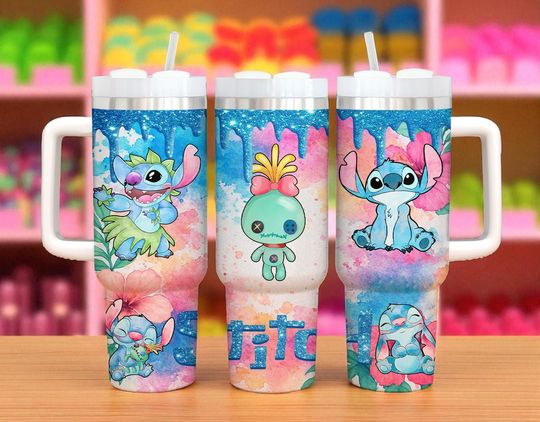 Discover Personalized Disney Stitch 40oz Tumbler, Stitch and Lilo Vacation Trip Tumbler, Perfect for Disney Fan, Disney Gift