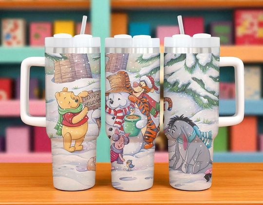 Discover Disney Christmas Winnie the Pooh 40oz Tumbler, Baby Pooh Bear Gifts, Pooh And Friends Tumbler, Disney Pooh Bear Cup, Christmas  Gift