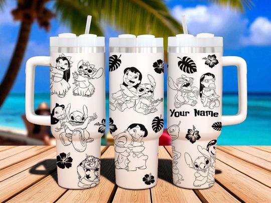 Discover Personalized Name Stitch Tumbler 40oz, Stitch and Lilo Vacation Trip Tumbler
