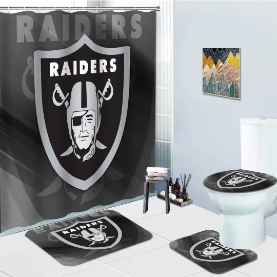 Las Vegas Raiders Background Waterproof Shower Curtain