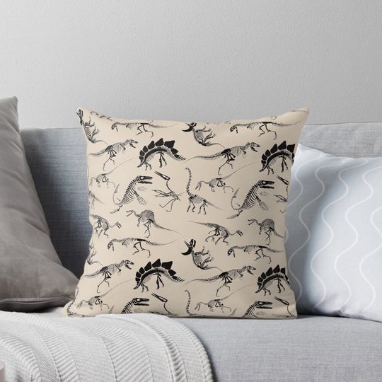 Discover Dinosaur Skeleton Diagrams Pillow