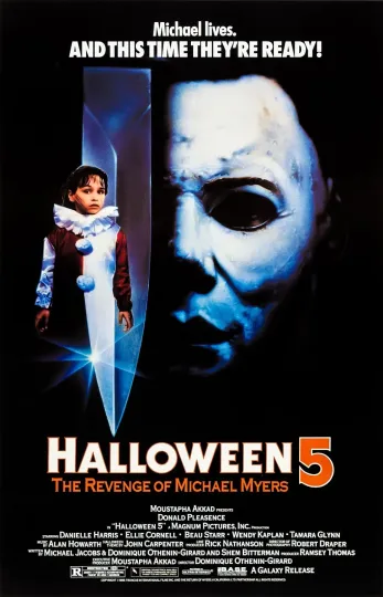 1989 Halloween 5 Movie Poster  Michael Myers Jaime Lloyd Dr Loomis