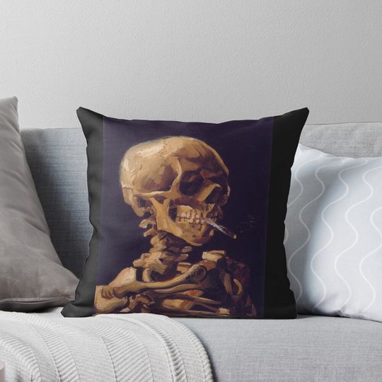 Discover Vincent Van Gogh's 'Skull with a Burning Cigarette'  Pillow
