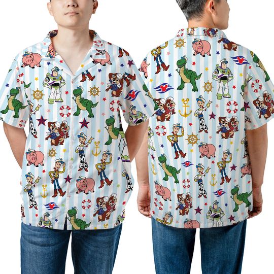 Discover Unisex Toy Story Chip And Dale Sailor Hawaiian Shirt, Disney Cruise Line Hawaii Shirt, Disneyland Family Cruise Trip Adult Youth Matching