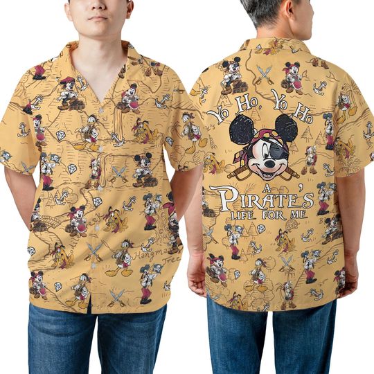 Discover Unisex Mickey Friends Pirate's Life For Me Hawaiian Shirt, Pirates Of Caribbean Disney Cruise Hawaii Shirt, Disneyland Family Trip Matching