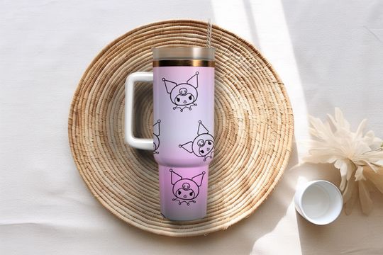 Discover Gothic Bunny 40oz Tumbler: Purple Kawaii Anime Stainless Steel Cup