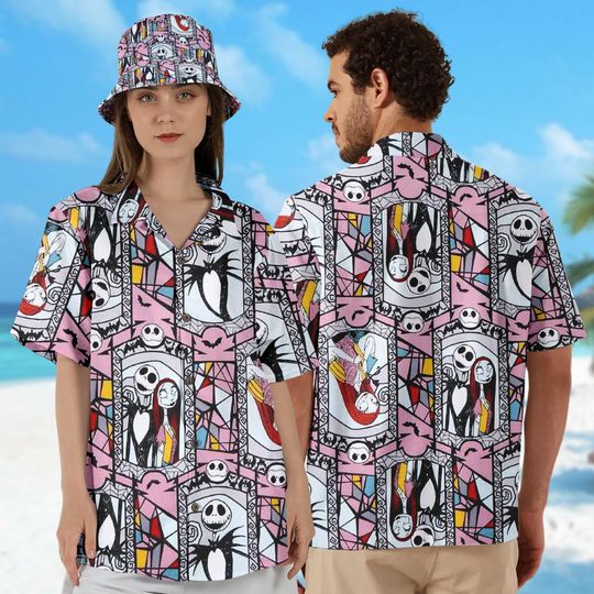 Discover Disney The Nightmare Before Christmas Hawaiian Shirt, Sally Doll Jack Skellington Halloween Hawaii Shirt, Cartoon All Over Print Shirt