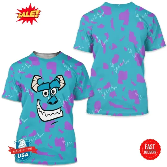 Discover Sulley Costume 3D Shirt, Monsterss Incc 3D Tshirt, Halloween Cosplay
