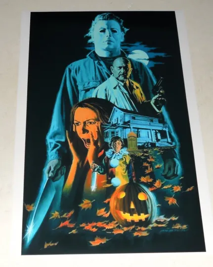 Halloween 1978 Jamie Lee Curtis Michael Myers Vertical Poster  Premium Matte