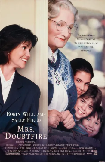Mrs Doubtfire Movie Poster, Robin Williams Premium Matte Vertical Poster