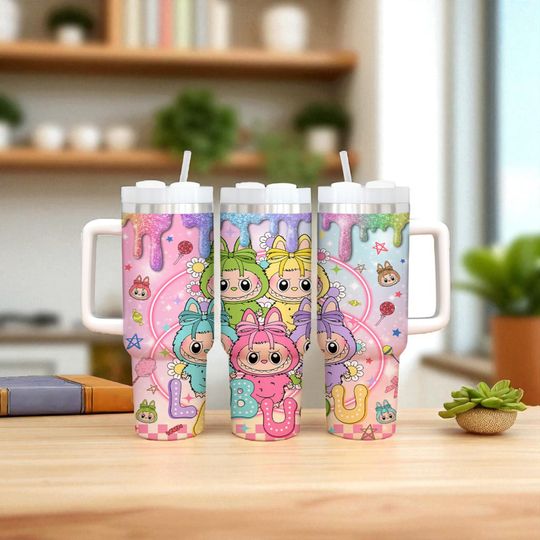 Discover Trending Glitter 40oz Tumbler, Monster Doll Character Tumbler, Perfect Gift for Kids, Cute Doll For Kids Girls LBB 2 Tumbler, Pink Tumbler