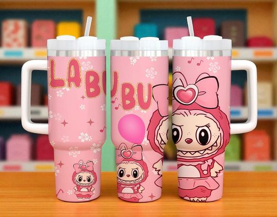 Discover Pink Glitter Monster Doll Tumbler: 40oz Stainless Steel, Kids Gift