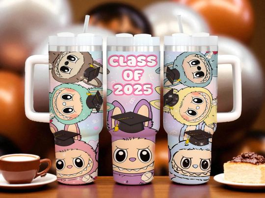 Discover Personalized Monster & Bunny Kids Tumbler: Back to School Gift, 40oz Stainless Steel