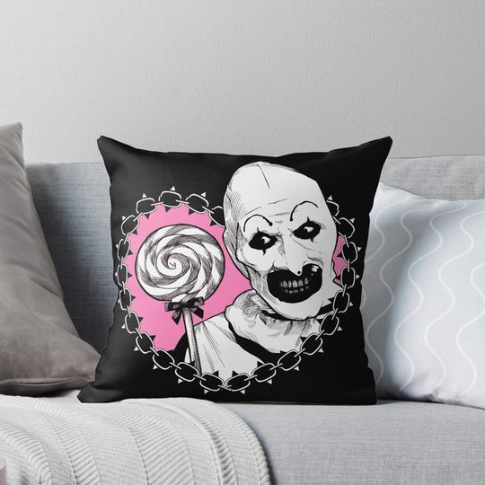 Discover Art the Clown Lollipop (dark version) Pillow